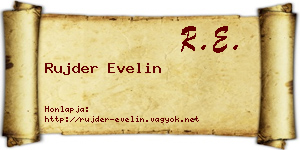 Rujder Evelin névjegykártya